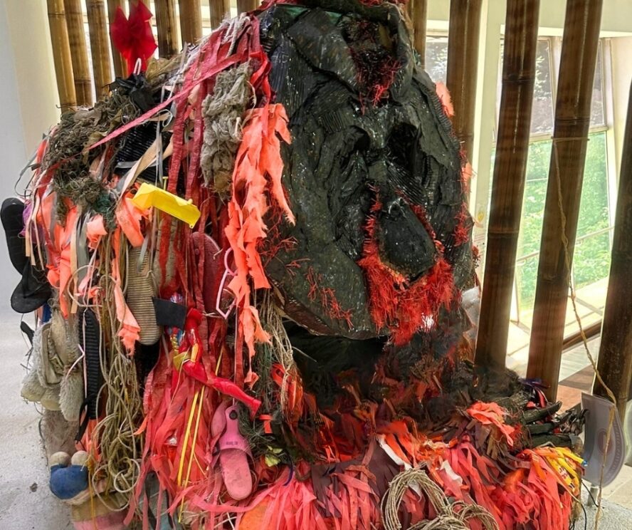 Orangutan sculpture made from waste plastics at Sepilok Orangutan Rehabilitation Centre