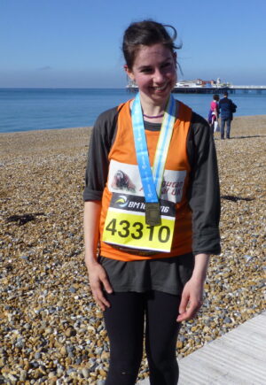 Daisy East in the Brighton 10k Marathon for Orangutan Appeal UK