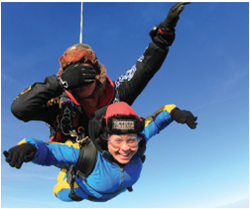 Sharon Maris skydive for Orangutan Appeal UK