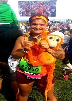 Janet Clark in the Great North Run for Orangutan Appeal UK