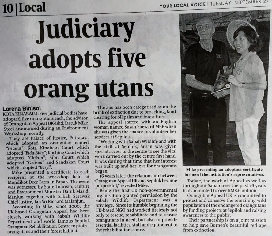 Daily Express Judicial Courts Adopt Orangutans 27 09 16  Copy