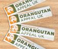 sticker reading 'Proud supporter of Orangutan Appeal UK'