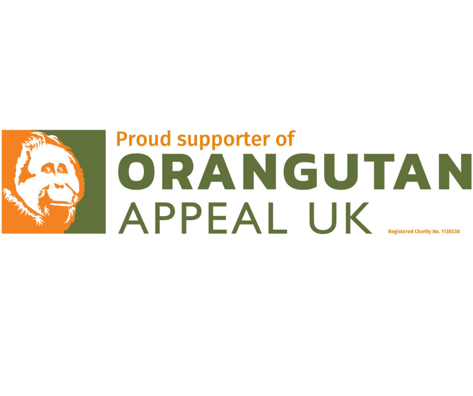 sticker reading 'Proud supporter of Orangutan Appeal UK'